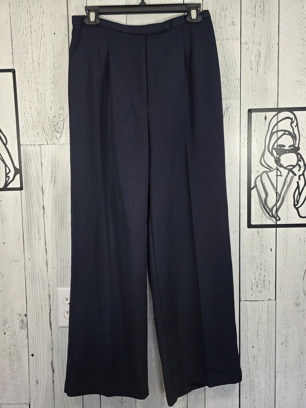 Reitmans Navy Wide Leg Dress Pants Size 9 Made in Canada Y2K Office Workwear